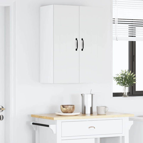 vidaXL Kitchen Wall Cabinet with Door High Gloss White 60 x 31 x 80 cm