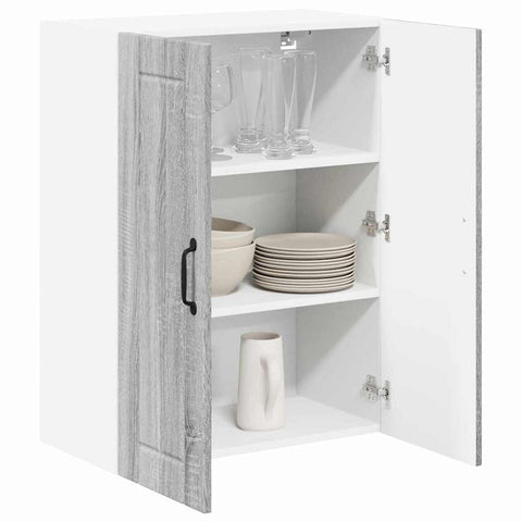 vidaXL Kitchen Wall Cabinet with Shelf Grey Sonoma 60 x 31 x 80 cm