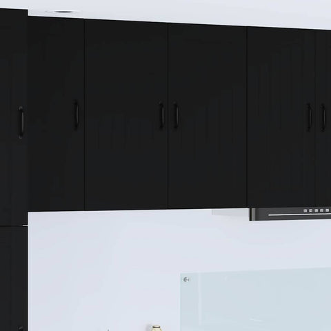 vidaXL Kitchen Wall Cabinet Black 80 x 31 x 80 cm Engineered Wood
