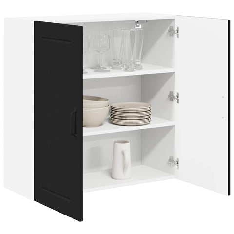 vidaXL Kitchen Wall Cabinet Black 80 x 31 x 80 cm Engineered Wood