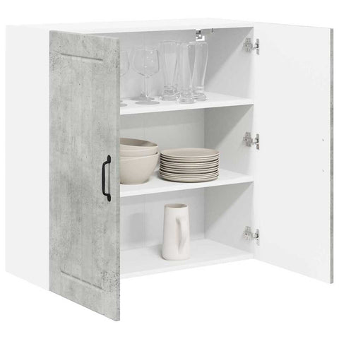 vidaXL Kitchen Wall Cabinet with Shelf Concrete Grey 80 x 31 x 80 cm