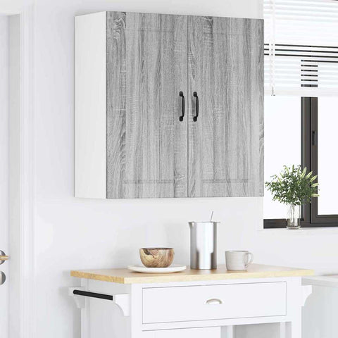 vidaXL Kitchen Wall Cabinet with Shelf Grey Sonoma 80 x 31 x 80 cm
