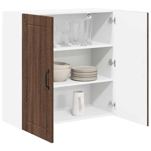 vidaXL Kitchen Wall Cabinet Brown Oak 80 x 31 x 80 cm Engineered Wood