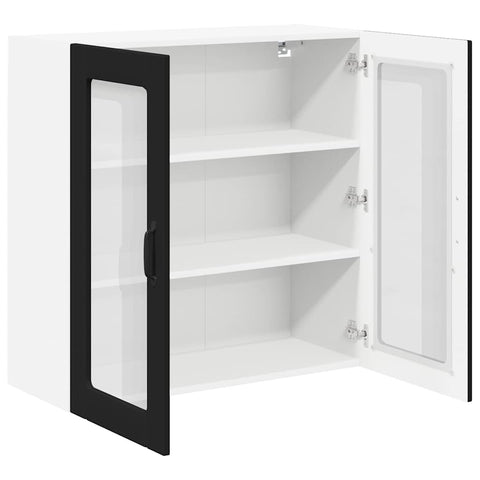 vidaXL Kitchen Wall Cabinet Black 80 x 31 x 80 cm Engineered Wood