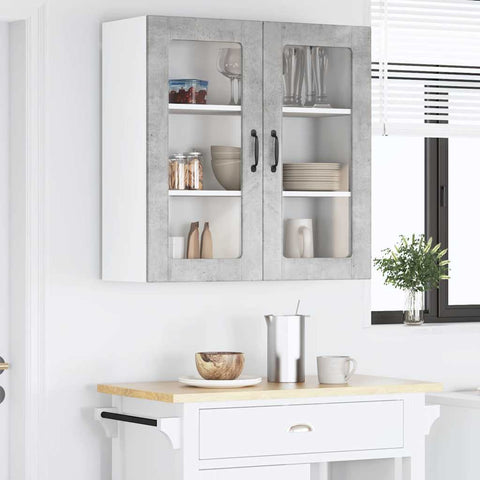 vidaXL Kitchen Wall Cabinet with Shelf Concrete Grey 80 x 31 x 80 cm