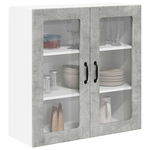 vidaXL Kitchen Wall Cabinet with Shelf Concrete Grey 80 x 31 x 80 cm