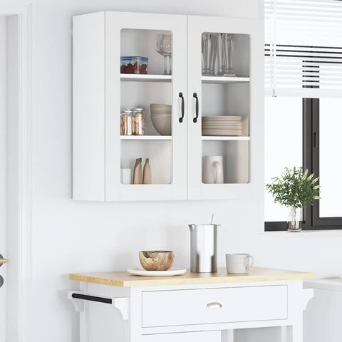 vidaXL Kitchen Wall Cabinet with Door High Gloss White 80 x 31 x 80 cm