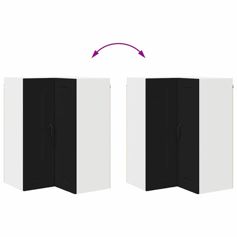 vidaXL Kitchen Wall Cabinet Black 57 x 57 x 80 cm Engineered Wood