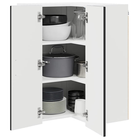 vidaXL Kitchen Wall Cabinet Black 57 x 57 x 80 cm Engineered Wood