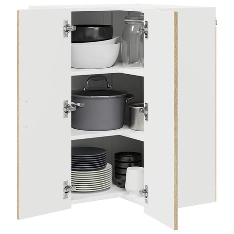 vidaXL Kitchen Wall Cabinet Sonoma Oak 57 x 57 x 80 cm Engineered Wood