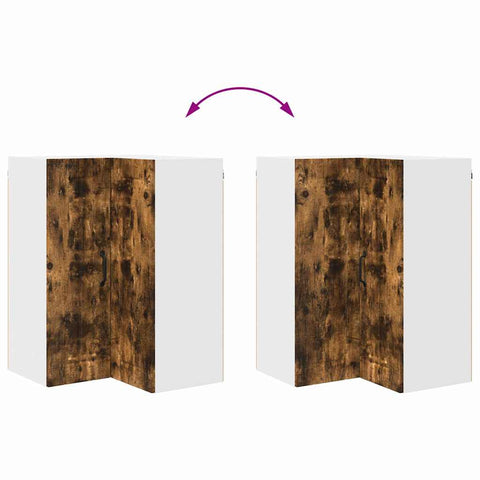 vidaXL Kitchen Wall Cabinet Smoked Oak 57 x 57 x 80 cm Engineered Wood
