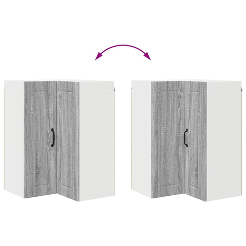 vidaXL Kitchen Wall Cabinet with Shelf Grey Sonoma 57 x 57 x 80 cm