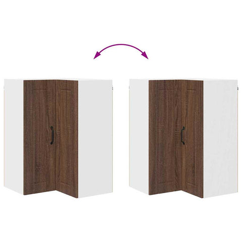 vidaXL Kitchen Wall Cabinet Brown Oak 57 x 57 x 80 cm Engineered Wood