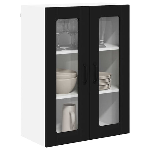 vidaXL Kitchen Wall Cabinet Black 60 x 31 x 80 cm Engineered Wood