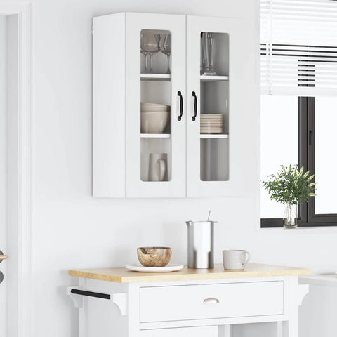 vidaXL Kitchen Wall Cabinet with Door High Gloss White 60 x 31 x 80 cm