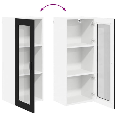 vidaXL Kitchen Wall Cabinet Black 40 x 31 x 100 cm Engineered Wood