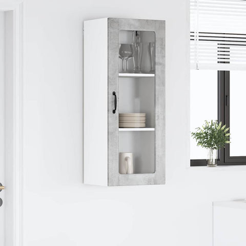 vidaXL Kitchen Wall Cabinet with Shelf Concrete Grey 40 x 31 x 100 cm