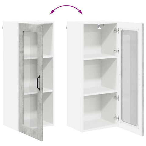 vidaXL Kitchen Wall Cabinet with Shelf Concrete Grey 40 x 31 x 100 cm