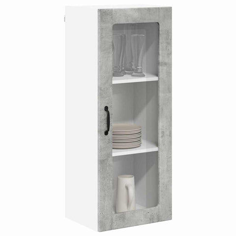 vidaXL Kitchen Wall Cabinet with Shelf Concrete Grey 40 x 31 x 100 cm