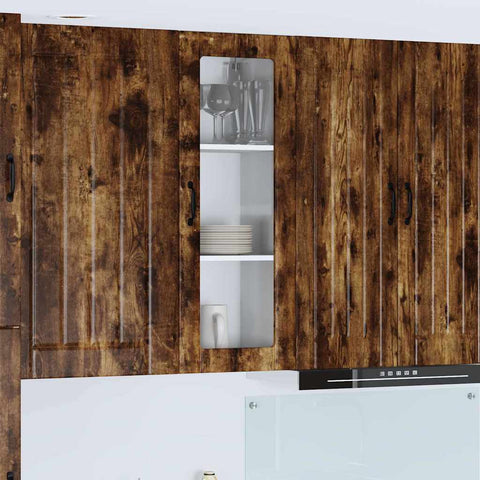 vidaXL Kitchen Wall Cabinet with Shelf Smoked Oak 40 x 31 x 100 cm