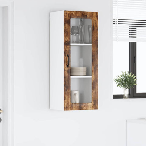 vidaXL Kitchen Wall Cabinet with Shelf Smoked Oak 40 x 31 x 100 cm