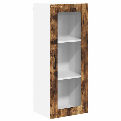 vidaXL Kitchen Wall Cabinet with Shelf Smoked Oak 40 x 31 x 100 cm
