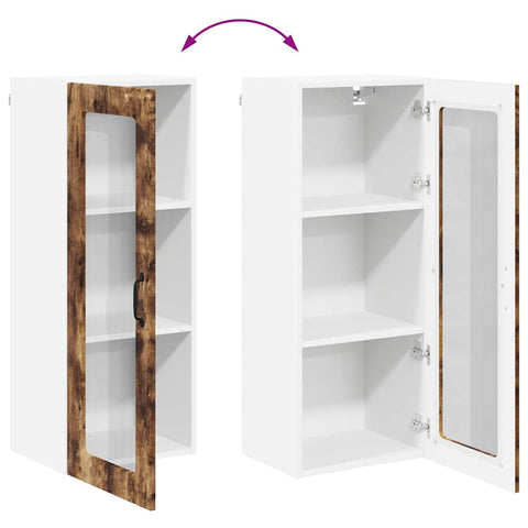 vidaXL Kitchen Wall Cabinet with Shelf Smoked Oak 40 x 31 x 100 cm