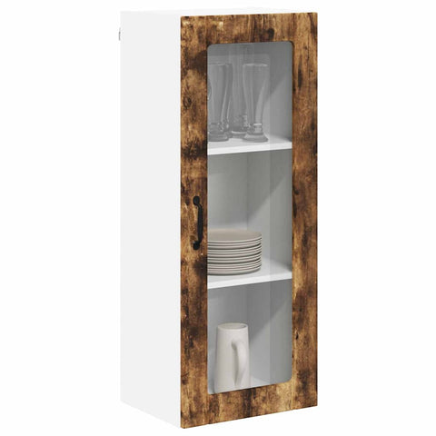 vidaXL Kitchen Wall Cabinet with Shelf Smoked Oak 40 x 31 x 100 cm