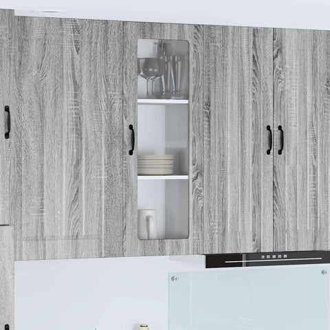 vidaXL Kitchen Wall Cabinet with Shelf Grey Sonoma 40 x 31 x 100 cm