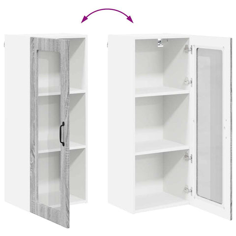 vidaXL Kitchen Wall Cabinet with Shelf Grey Sonoma 40 x 31 x 100 cm