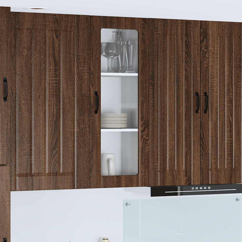 vidaXL Kitchen Wall Cabinet Brown Oak 40 x 31 x 100 cm Engineered Wood
