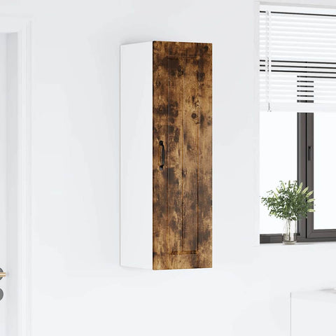 vidaXL Kitchen Wall Cabinet with Shelf Smoked Oak 30 x 31 x 100 cm