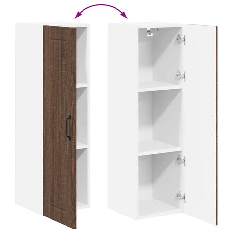 vidaXL Kitchen Wall Cabinet Brown Oak 30 x 31 x 100 cm Engineered Wood