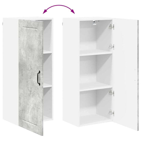vidaXL Kitchen Wall Cabinet with Shelf Concrete Grey 40 x 31 x 100 cm