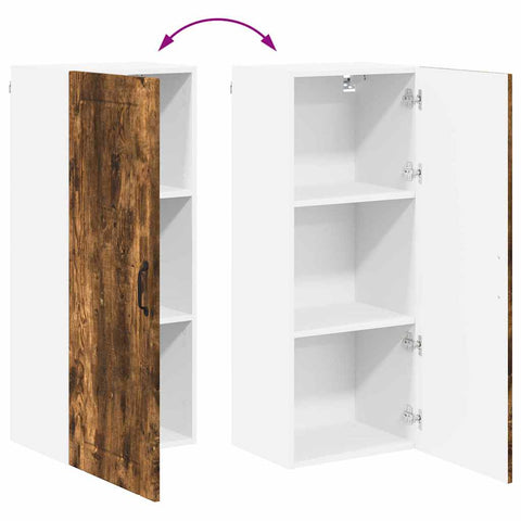 vidaXL Kitchen Wall Cabinet with Shelf Smoked Oak 40 x 31 x 100 cm