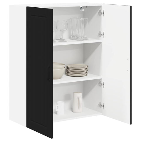vidaXL Kitchen Wall Cabinet Black 80 x 31 x 100 cm Engineered Wood