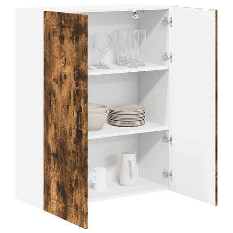 vidaXL Kitchen Wall Cabinet with Shelf Smoked Oak 80 x 31 x 100 cm