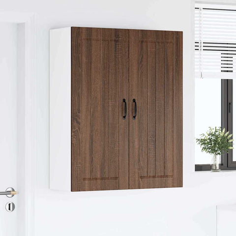 vidaXL Kitchen Wall Cabinet Brown oak 80 x 31 x 100 cm Engineered Wood