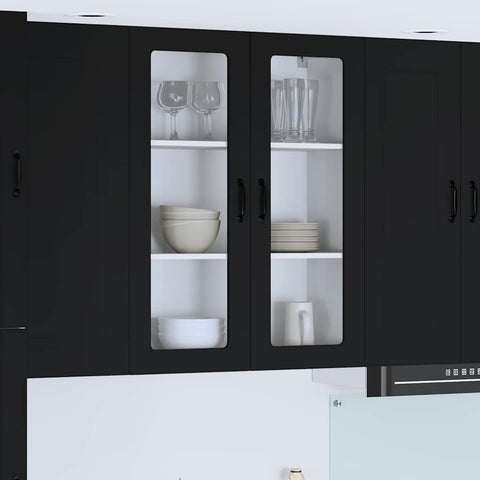 vidaXL Kitchen Wall Cabinet Black 80 x 31 x 100 cm Engineered Wood