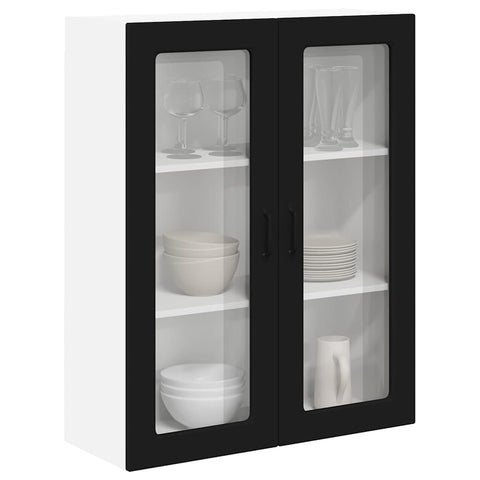 vidaXL Kitchen Wall Cabinet Black 80 x 31 x 100 cm Engineered Wood