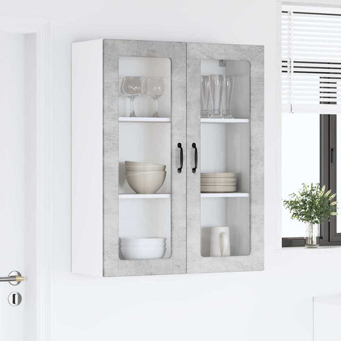 vidaXL Kitchen Wall Cabinet with Shelf Concrete grey 80 x 31 x 100 cm