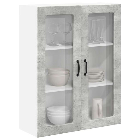 vidaXL Kitchen Wall Cabinet with Shelf Concrete grey 80 x 31 x 100 cm