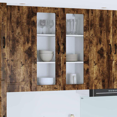 vidaXL Kitchen Wall Cabinet with Shelf Smoked oak 80 x 31 x 100 cm