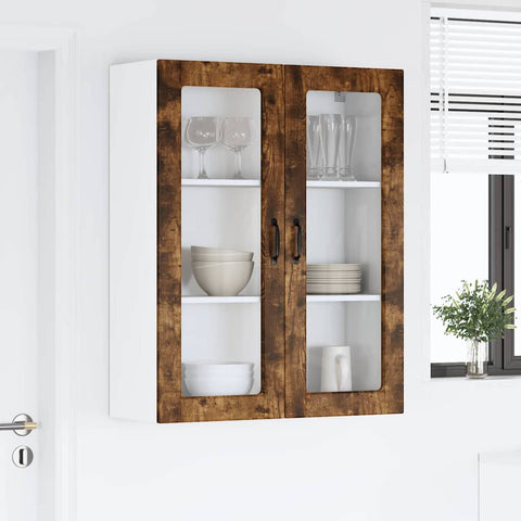 vidaXL Kitchen Wall Cabinet with Shelf Smoked oak 80 x 31 x 100 cm