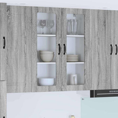 vidaXL Kitchen Wall Cabinet with Shelf Grey sonoma 80 x 31 x 100 cm