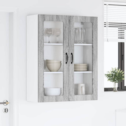 vidaXL Kitchen Wall Cabinet with Shelf Grey sonoma 80 x 31 x 100 cm