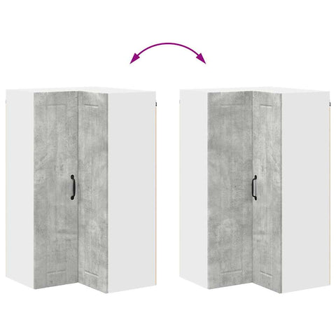 vidaXL Kitchen Wall Cabinet with Shelf Concrete Grey 57 x 57 x 100 cm