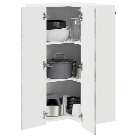 vidaXL Kitchen Wall Cabinet with Shelf Concrete Grey 57 x 57 x 100 cm