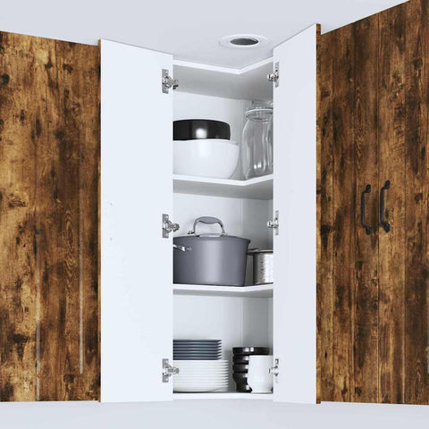 vidaXL Kitchen Wall Cabinet with Shelf Smoked Oak 57 x 57 x 100 cm