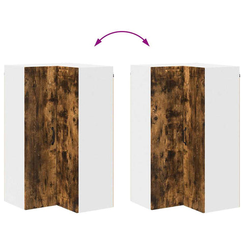 vidaXL Kitchen Wall Cabinet with Shelf Smoked Oak 57 x 57 x 100 cm